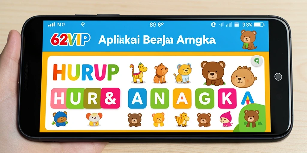 Tampilan antarmuka belajar huruf dan angka yang menarik dan interaktif.
