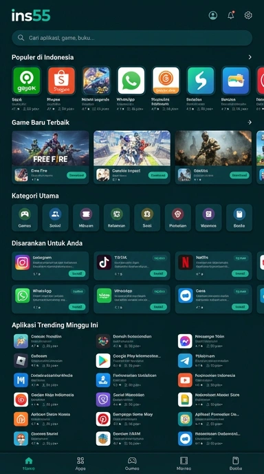 Tampilan katalog aplikasi ins55