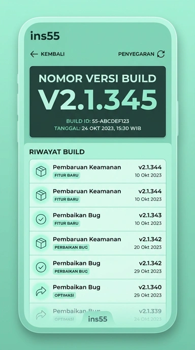 Tampilan riwayat versi ins55